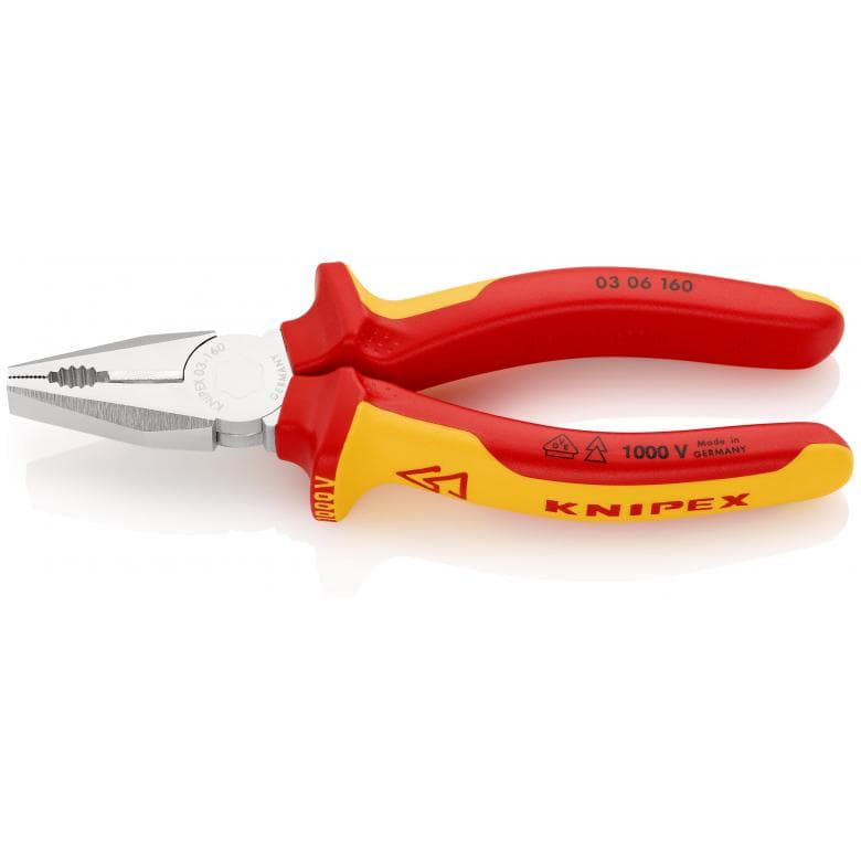 03 06 160 Knipex Combination Pliers Length: 160mm - Gabby Electric