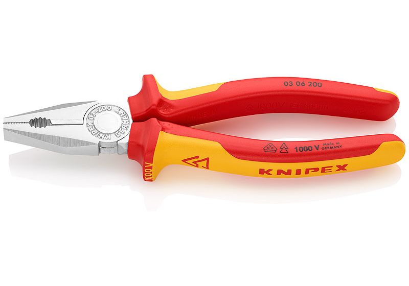 03 06 200 Knipex Combination Pliers Length: 200mm - Gabby Electric