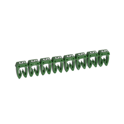 038105 Legrand Marker "5" for Wiring 0,15 - 0,5mm², Green - set of 25 - Gabby Electric