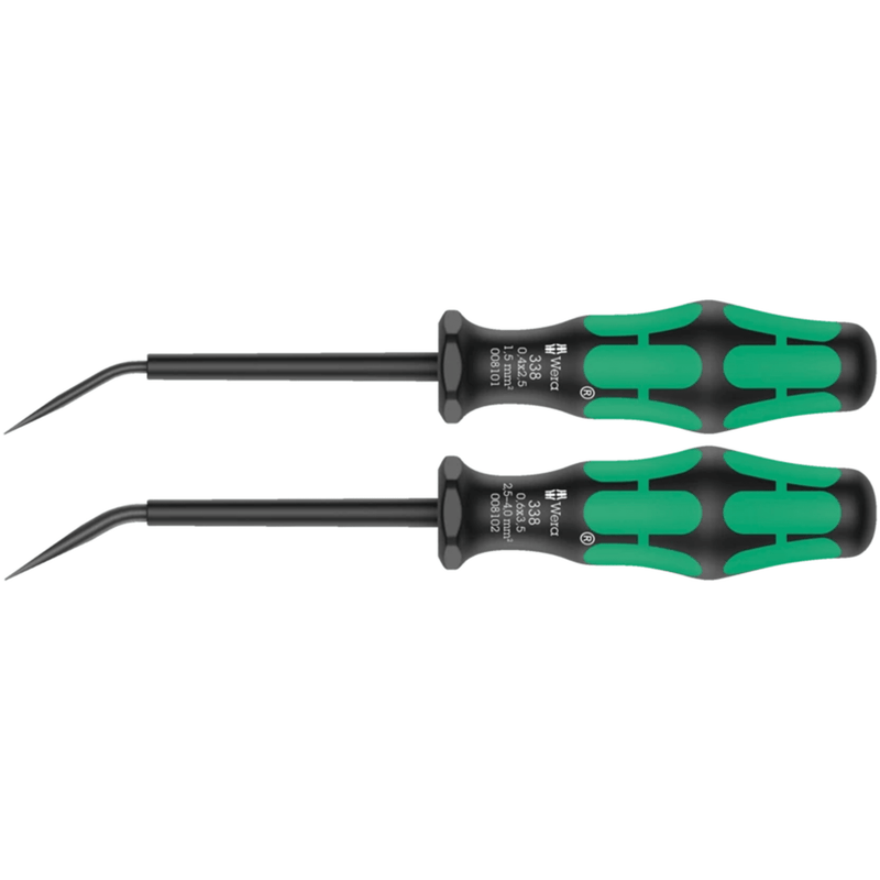 05008100001 Wera 338/2 Set of Actuation Tools for Terminal Blocks (Spring Cages), 0.4x2.5mm, 0.6x3.5mm, Set of 2pcs.