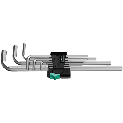 05021909001 Wera 950/9 Hex - Plus 2 L - key Set, Metric, Chrome - Plated, Set of 9pcs.