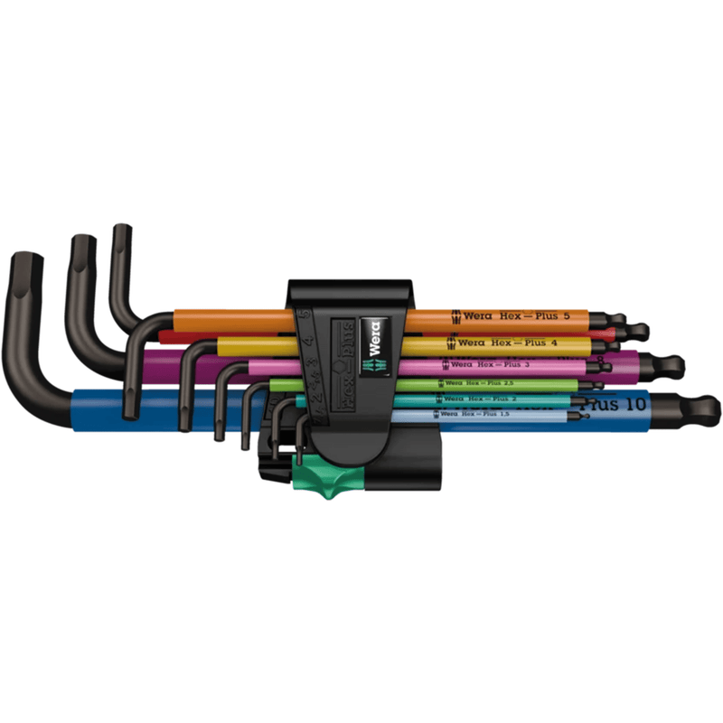 05022089001 Wera 950/9 Hex - Plus L - key Set, Metric, Multicolour, Set of 9pcs
