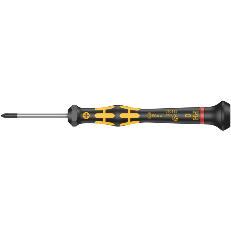 05030111001 Wera 1550 PH ESD Kraftform Micro Screwdriver for Phillips Screws PH 0x60mm