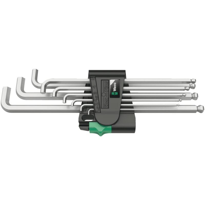 05073594001 Wera 950/9 Hex - Plus 4 L - key Set, Metric, Chrome - Plated, Set of 9pcs.