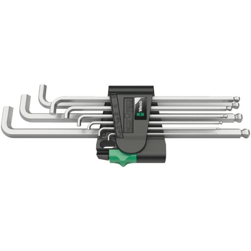 05073594001 Wera 950/9 Hex - Plus 4 L - key Set, Metric, Chrome - Plated, Set of 9pcs.