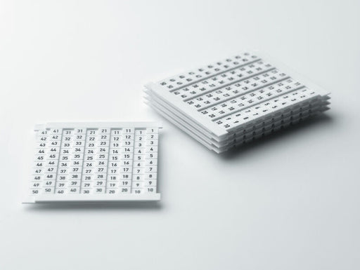 0523060021 Weidmuller DEK 5 FWZ 21 - 30 Dekafix, Terminal Marker, 5x5mm, White - set of 50
