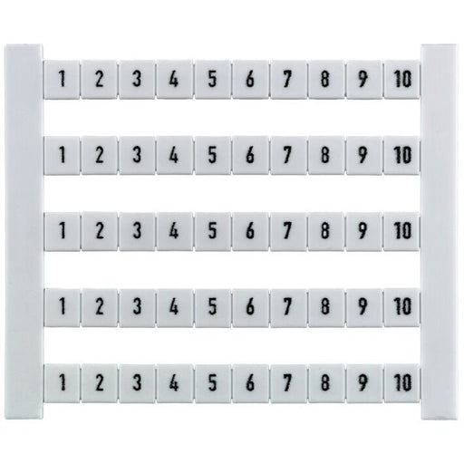 0523060071 Weidmuller DEK 5 FWZ 71 - 80 Terminal Marker 5x5mm, White - set of 50