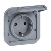 069571L Legrand Plexo Socket Outlet 1 Gang With Screw Terminals 16A IP55, grey - Gabby Electric