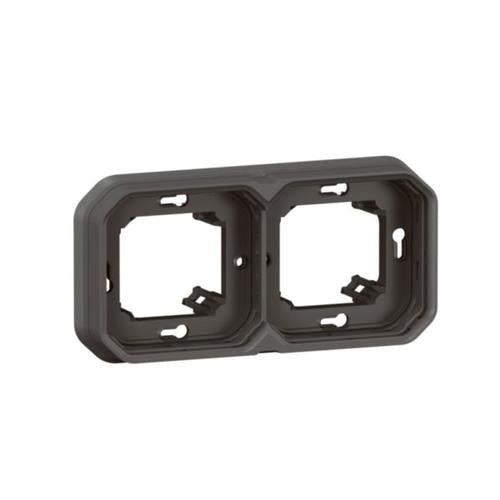 069607L Legrand Plexo Flush Mounting Waterproof Support Frame 2 Gang IP55, anthracite - Gabby Electric