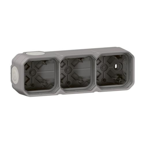 069680L Legrand Plexo Surface Mounting Waterproof Box 3 Gang IP55, grey - Gabby Electric