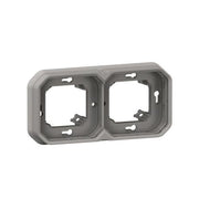 069683L Legrand Plexo Flush Mounting Waterproof Support Frame 2 Gang IP55, grey - Gabby Electric