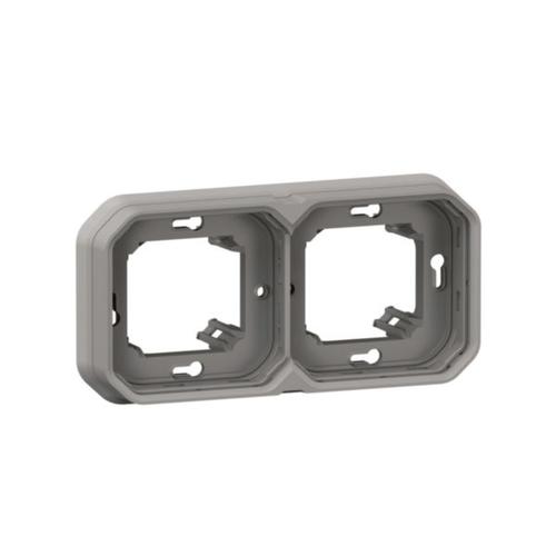 069683L Legrand Plexo Flush Mounting Waterproof Support Frame 2 Gang IP55, grey - Gabby Electric