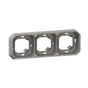 069687L Legrand Plexo Flush Mounting Waterproof Support Frame 3 Gang IP55, grey - Gabby Electric