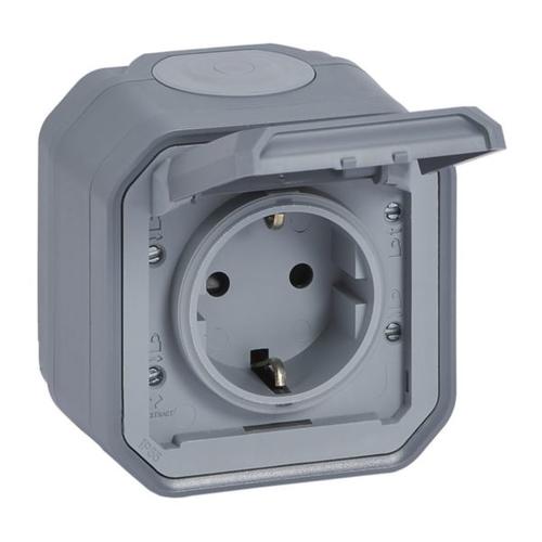 069733L Legrand Plexo Socket 1 Gang 16A, IP55, grey - Gabby Electric
