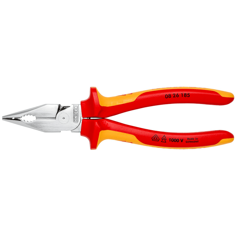 08 26 185 Knipex Needle - Nose Combination Pliers Length: 185mm - Gabby Electric