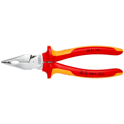 08 26 185 Knipex Needle - Nose Combination Pliers Length: 185mm - Gabby Electric