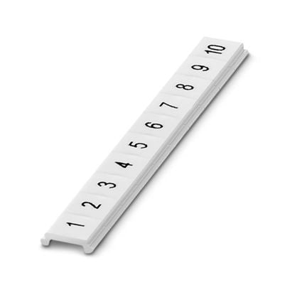 0808671 ZBF 5 Zack Marker strip for 5mm terminal blocks, flat, white - Gabby Electric