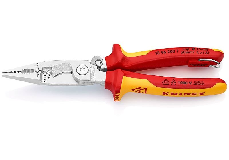 13 96 200 T Knipex Pliers For Electrical Installation Length: 200mm - Gabby Electric