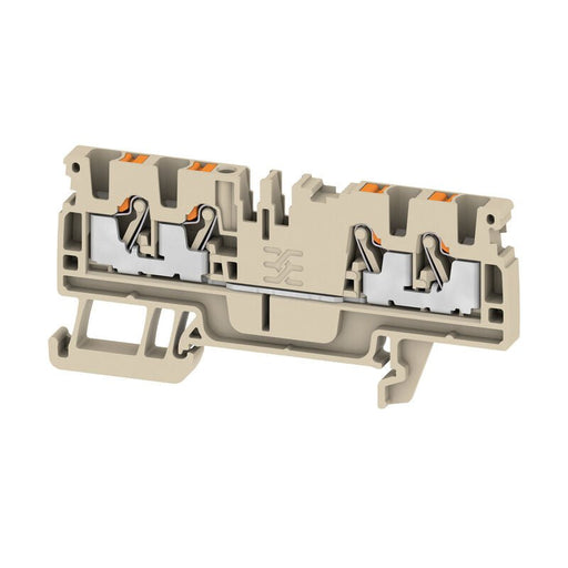 1521690000 Weidmuller A4C 2.5 Feed - Through Terminal, PUSH IN, 2.5mm² 800V 24A, Dark Beige