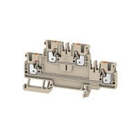 1547610000 Weidmuller A2T 2,5 Two level feed - through terminal PUSH IN 2,5mm² 800V 24A, dark beige - Gabby Electric