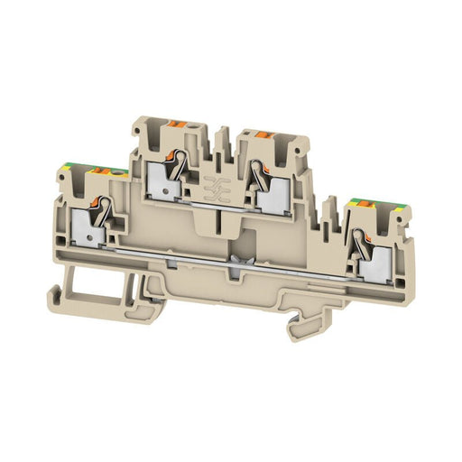 1547640000 Weidmuller Feed - Through Terminal, Double - Tier Terminal, PUSH IN, 2.5mm² 800V 24A, Dark Beige
