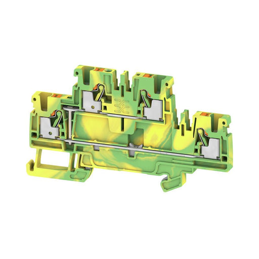 1547680000 Weidmuller A2T 2.5 PE Terminal, PUSH IN, 2.5mm² 800 V, Green/Yellow