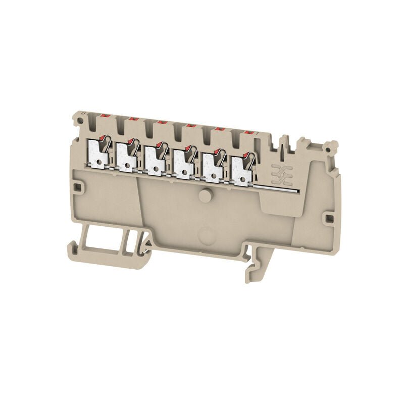 1988160000 Weidmuller AAP11 1.5 LI RD Modular Distribution Terminals, PUSH IN, 1.5mm² 500V 17.5A, Dark Beige