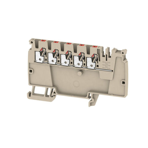 1988290000 Weidmuller AAP12 2.5 LI RD Modular Distribution Terminals, PUSH IN, 2.5mm² 800V 24A, Dark Beige - Gabby Electric