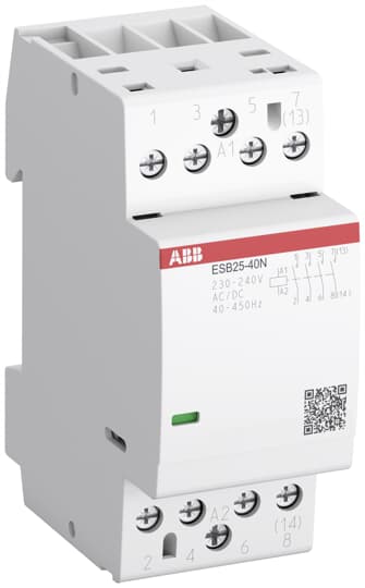 1SAE231111R0140 ESB25 - 40N - 01 Installation Contactor (NO) 25 A - 4 NO - 0 NC - 24 V - Control Circuit 400 Hz - Gabby Electric