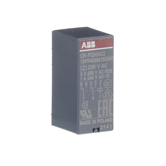 1SVR405601R3000 CR - P230AC2 Pluggable interface relay 2c/o, A1 - A2=230VAC, 250V/8A - Gabby Electric