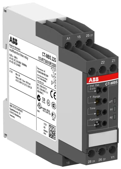 1SVR730010R3200 CT - MBS.22S Time relay, multifunction 2c/o, 24 - 48VDC, 24 - 240VAC - Gabby Electric