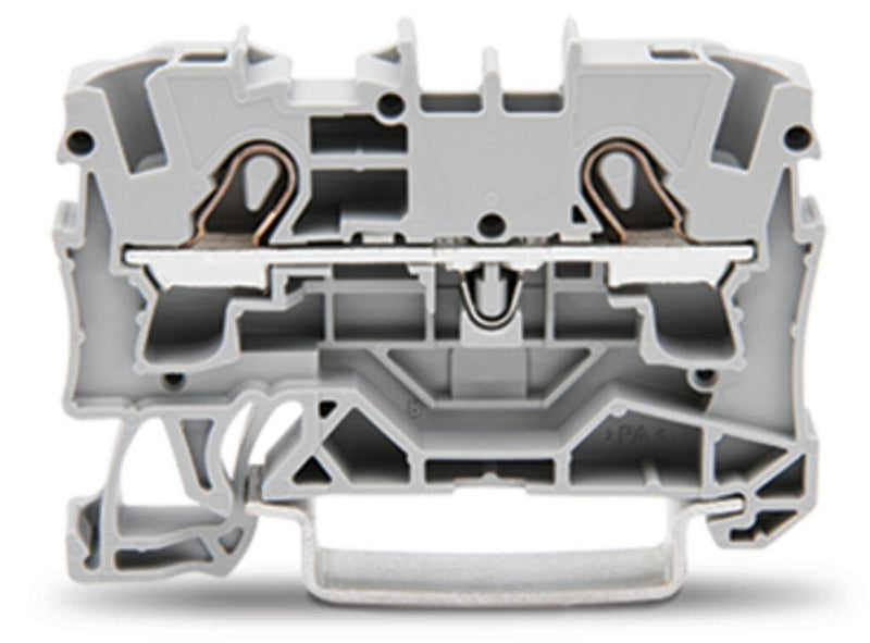 2004 - 1201 Wago 2 - Conductor Through Terminal Block, Push - in CAGE CLAMP®, 4mm², Gray