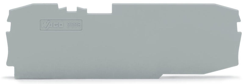 2006 - 1691 Wago End and Intermediate Plate 1mm Thick, grey - Gabby Electric