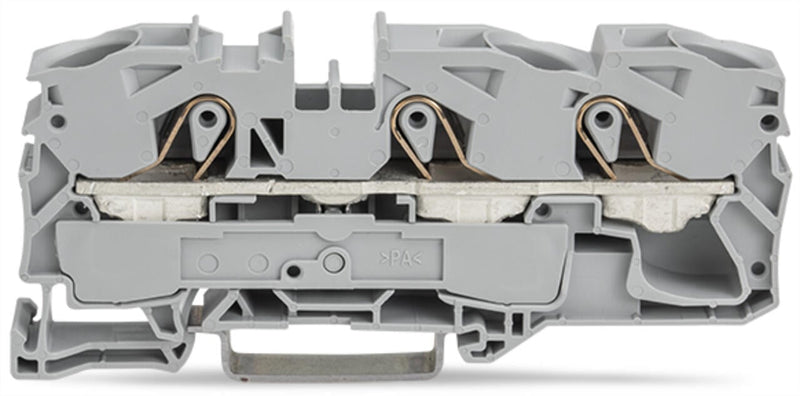 2016-1301 Wago 3-Conductor Through Terminal Block 16mm² With Push-Button, grey
