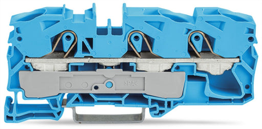 2016 - 1304 Wago 3 - Conductor Through Terminal Block 16mm² With Push - Button, blue - Gabby Electric