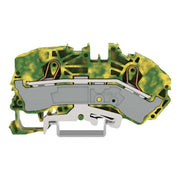 2016 - 7607 Wago Push In 2 - Conductor Ground Terminal Block 16mm², green - yellow - Gabby Electric