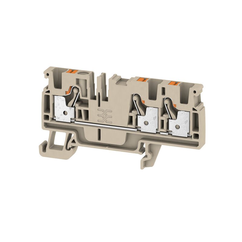 2051240000 Weidmuller A3C 4 Feed - Through Terminal, PUSH IN, 4mm² 800V 32A Dark Beige