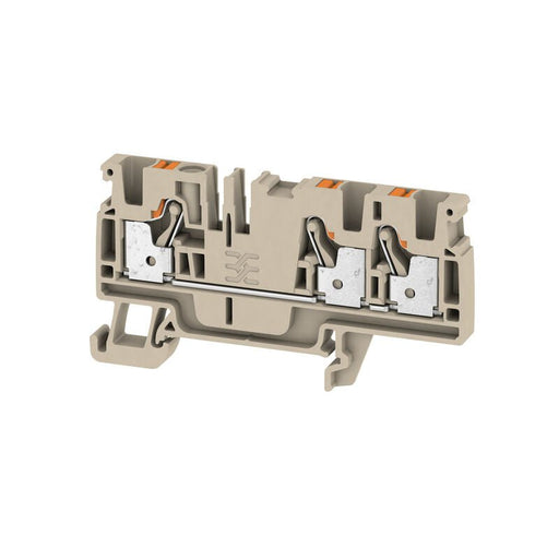 2051240000 Weidmuller A3C 4 Feed - Through Terminal, PUSH IN, 4mm² 800V 32A Dark Beige - Gabby Electric