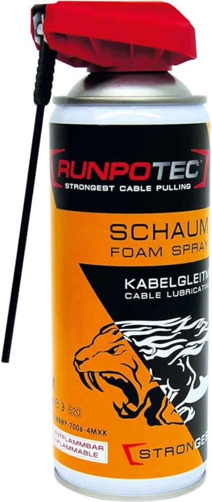 20522 Runpotec Cable Lubricant Foam 400ml - Gabby Electric