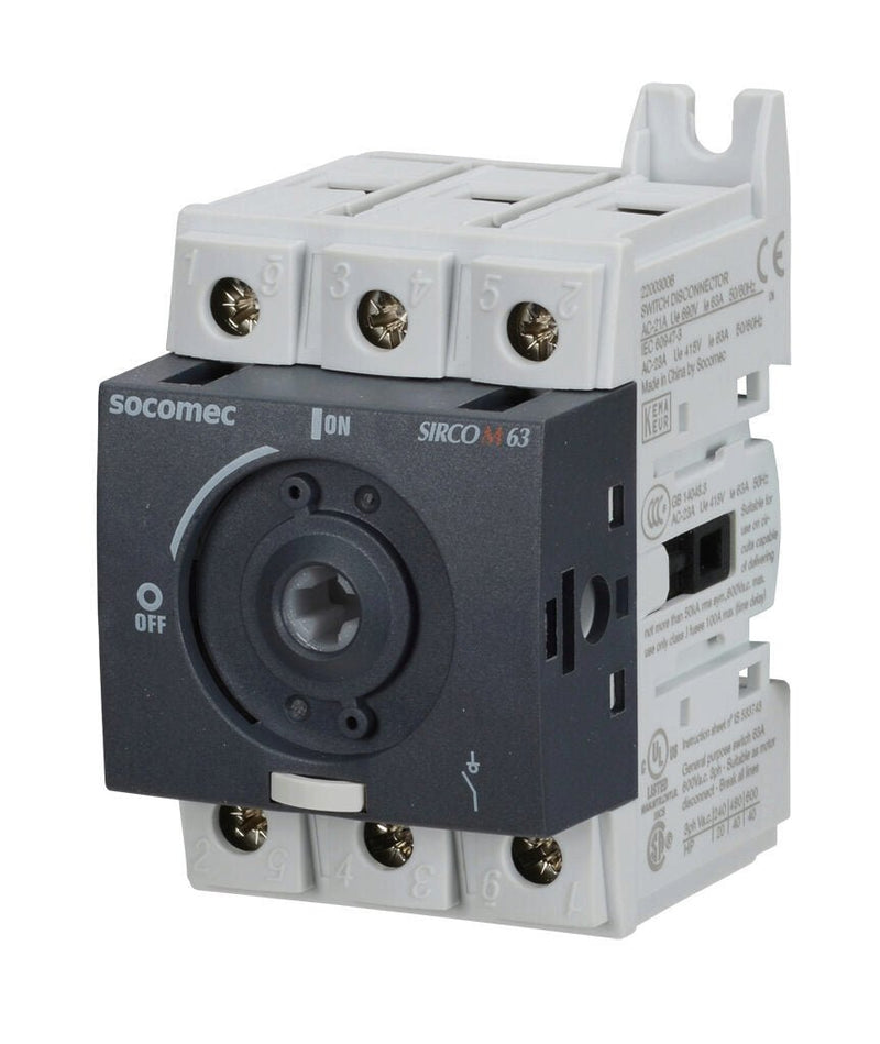 22003006 Socomec Switch Disconnector SIRCO M 3P 63A 690 VAC Rotary switch - Gabby Electric