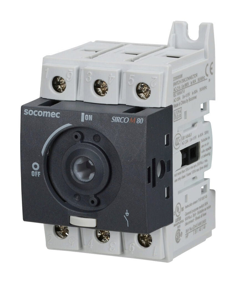 22003008 Socomec Switch Disconnector SIRCO M 3P 80A 690 VAC Rotary switch - Gabby Electric