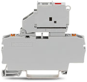 2202 - 1611/1000 - 541 Wago 2 - Conductor Fuse Terminal Block With Pivoting Fuse Holder With End Plate 2,50mm², grey - Gabby Electric