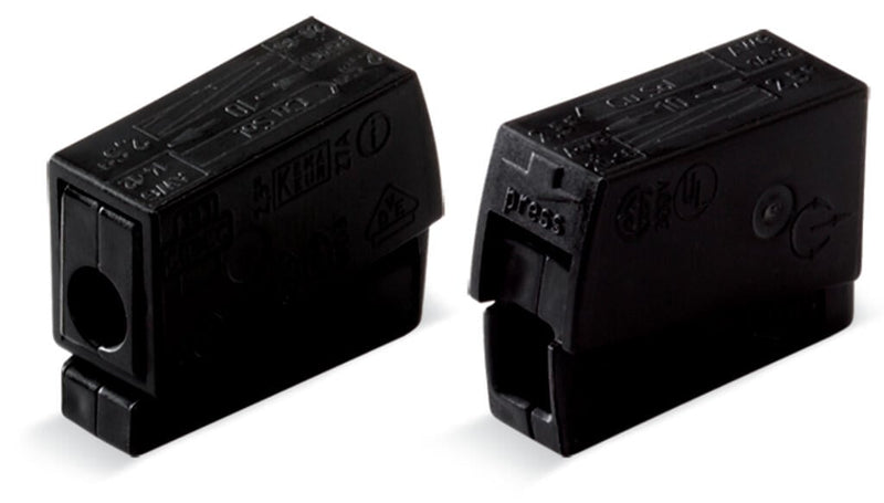 224 - 104 Wago Lighting connector push - button 224 Series 2.5 mm², black - set of 100 - Gabby Electric