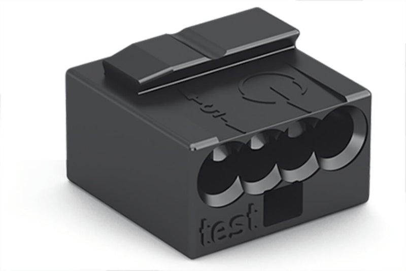 243 - 204 Wago MICRO PUSH WIRE Connector for junction boxes 0.8 mm 4 conductor, gray - set of 100 - Gabby Electric