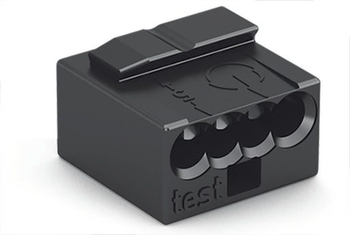 243 - 204 Wago MICRO PUSH WIRE Connector for junction boxes 0.8 mm 4 conductor, gray - set of 100 - Gabby Electric