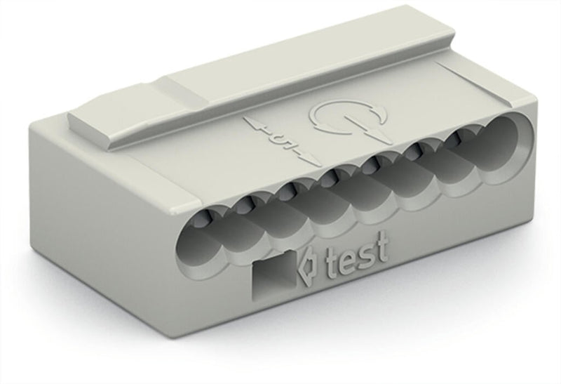 243 - 308 Wago MICRO PUSH WIRE Connector for junction boxes for solid laidmass 0.8 mm 8 laidmas, light gray - set of 50 - Gabby Electric