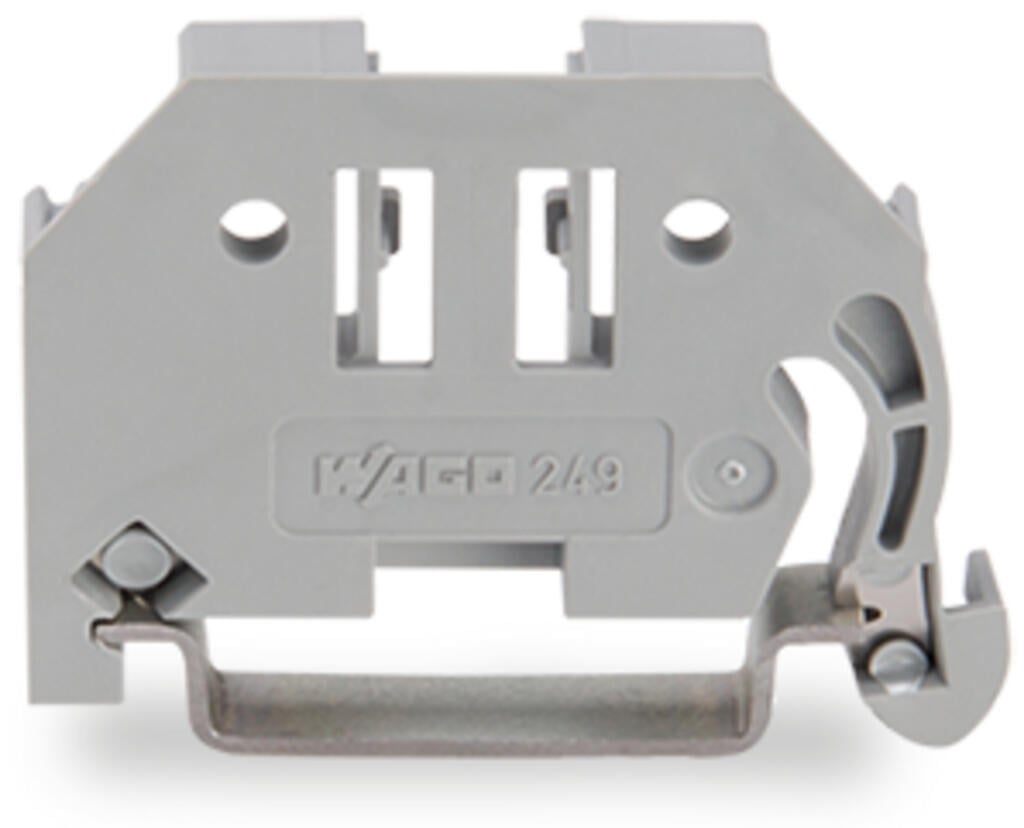 WAGO 249-116 Screwless End Stop 6 mm Wide for DIN-35 Rail Gray Pack of ...