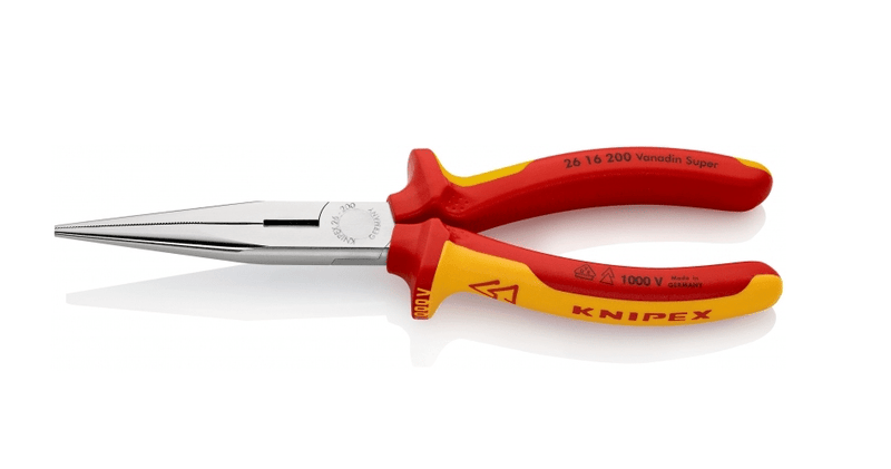 26 16 200 Knipex Snipe Nose Side Cutting Pliers (Stork Beak Pliers) Length: 200mm - Gabby Electric