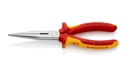 26 16 200 Knipex Snipe Nose Side Cutting Pliers (Stork Beak Pliers) Length: 200mm - Gabby Electric