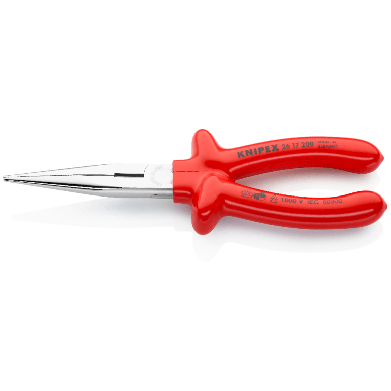 26 17 200 Knipex Snipe Nose Side Cutting Pliers (Stork Beak Pliers) Length: 200mm - Gabby Electric